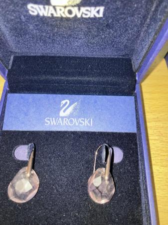 Image 2 of Swarovski Pair Earrings Pink