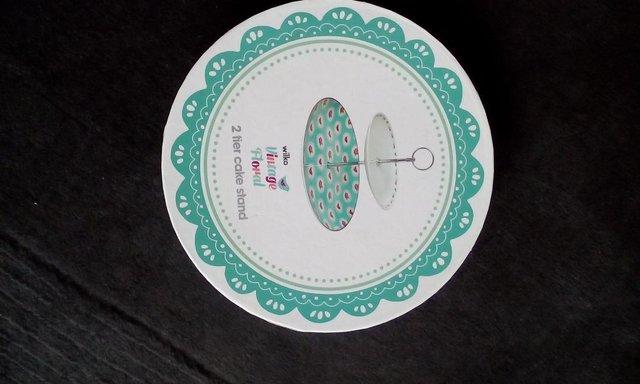 Preview of the first image of Wilko 'Vintage Floral' 2 tier Cake Stand..