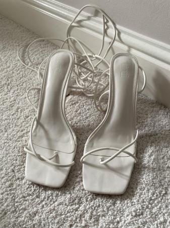 Image 2 of White Lace-up Women’s heels