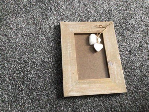 Image 1 of Wooden photo frame, with hearts