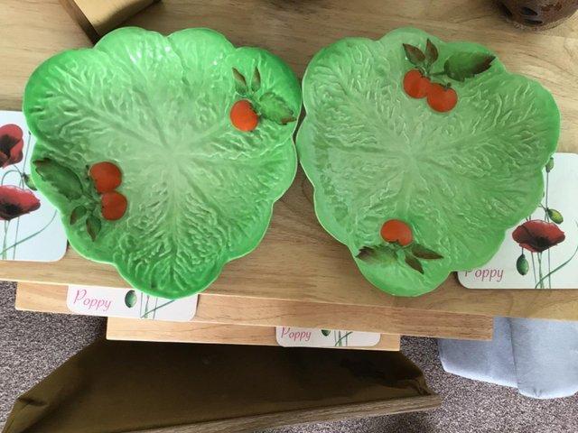 Preview of the first image of Carlton Ware “lettuce leaf” platters.