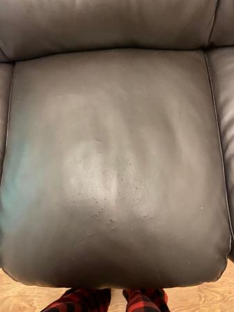 Image 3 of Free!! Brown 3 Seater faux leather sofa in good condition