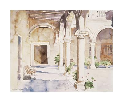 Preview of the first image of Large Water colour painting print in frame Richard Akerman.