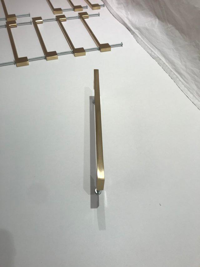 Preview of the first image of 16 x BRUSHED BRASS CABINET HANDLES.