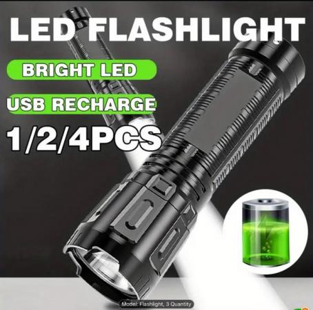 Image 3 of LED Flashlights, Super Bright Rechargeable, Waterpr
