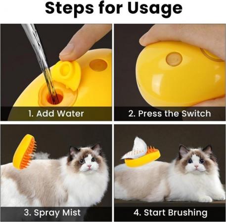Image 2 of Steam Brush for Dogs & Cats, Multifunctional Cat Grooming