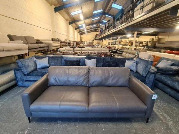Image 10 of Ex-display Massimo grey leather large 3 seater sofa