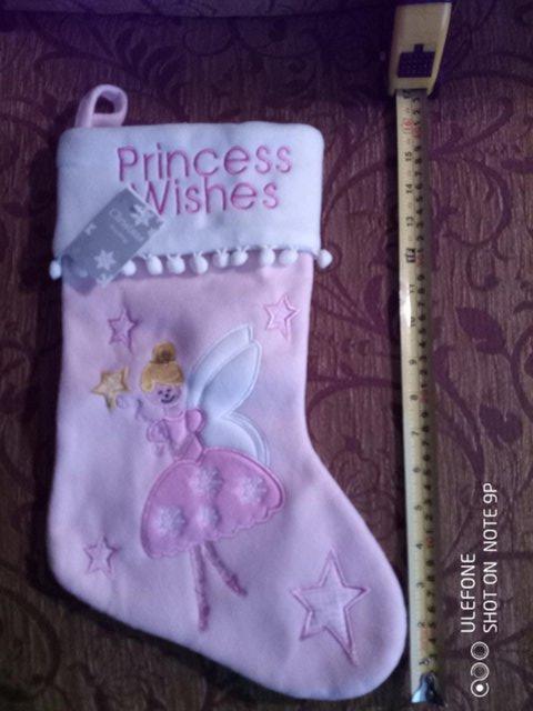 Preview of the first image of Christmas Princess Wishes stocking with Fairy Applique BNWT.