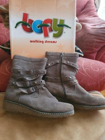 Image 1 of Size 38 Biker Babe Taupe Suede  Boots