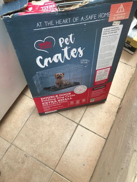Preview of the first image of Dog Crate only used twice two opening doors  Pets at Home  e.