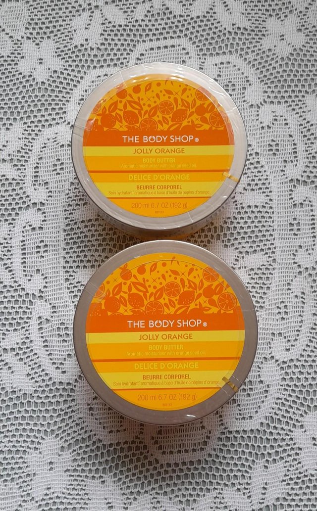 Preview of the first image of Body Shop Jolly Orange Body Butters.