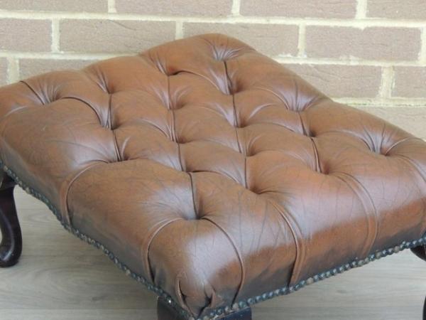 Image 5 of Chesterfield Brown Footstool (Delivery)
