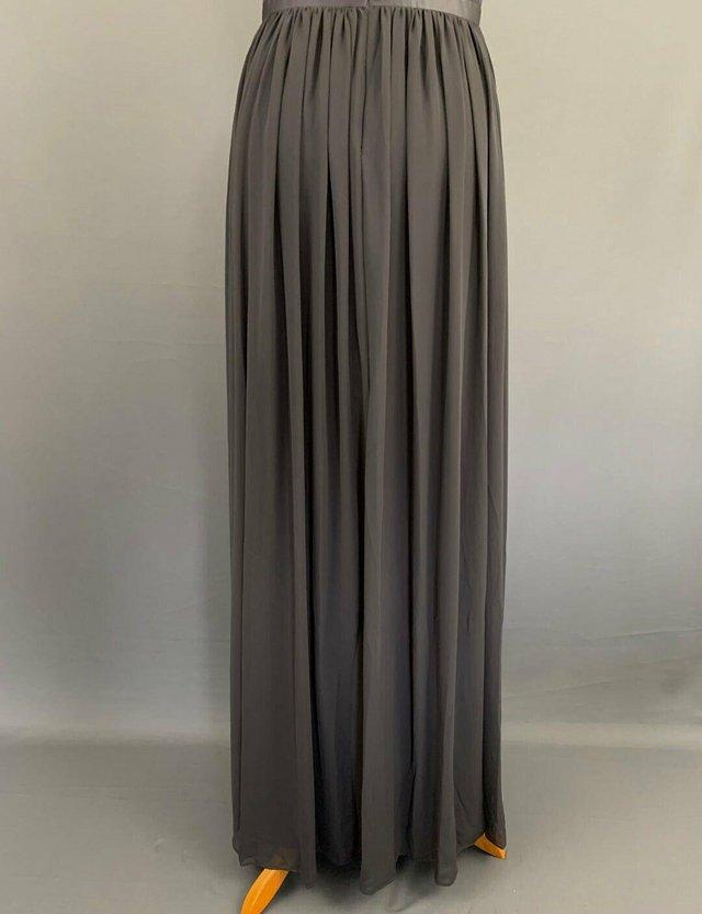 Preview of the first image of Stunning Vera Wang Graphite Grey Grecian Style Long dress.