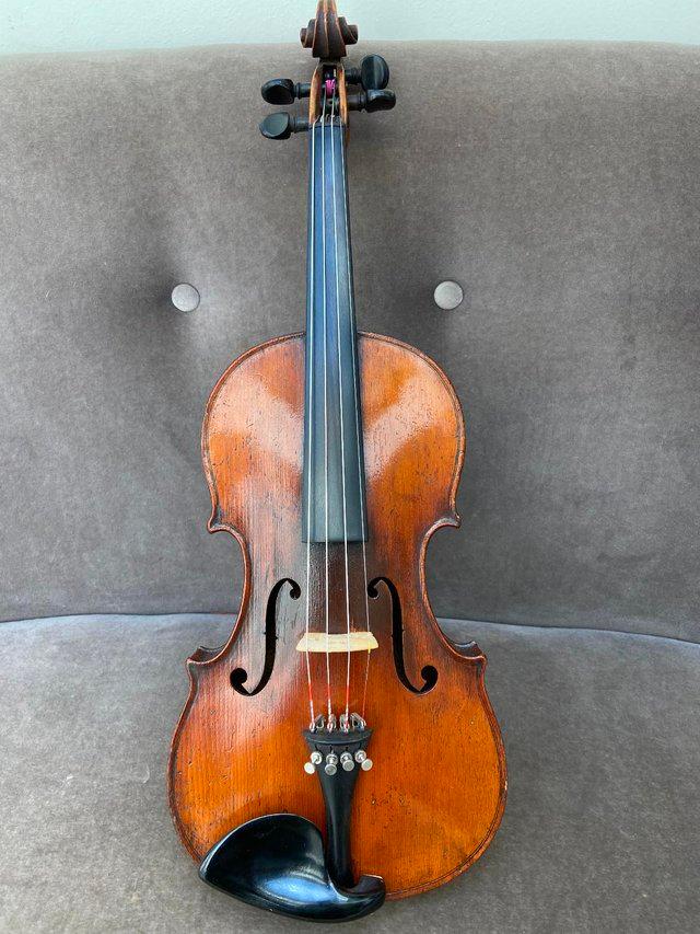 Preview of the first image of fine antique 3/4 size violin for sale.