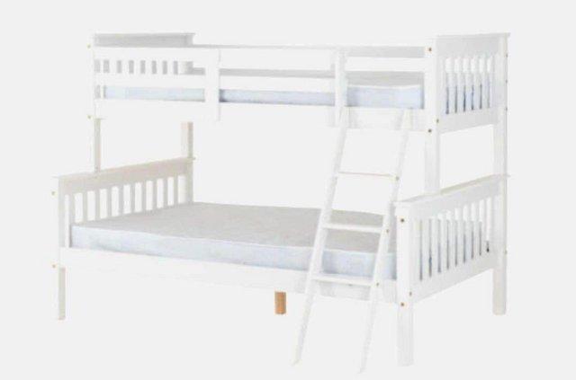 Preview of the first image of NEPTUNE WHITE TRIPLE SLEEPER BUNK BED / WINCHESTER MATTRESS.