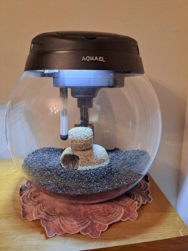 Preview of the first image of AquaEL sphere 37 fish tank with light, heater and filter.