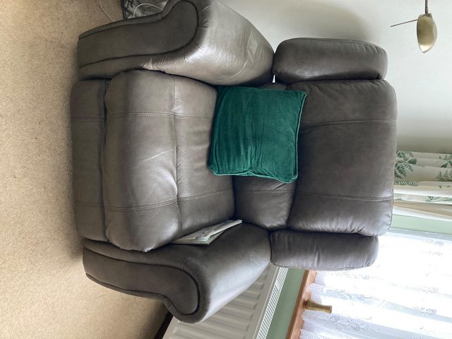 Electric Brown Leather Recliner Chairs X 2 — Free Items in Basildon