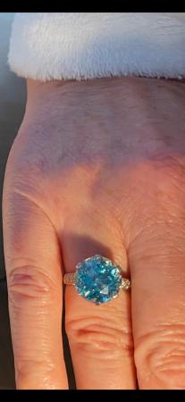 Image 1 of Antique 5ct Zircon & diamond ring NOT ZIRCONIA!!!