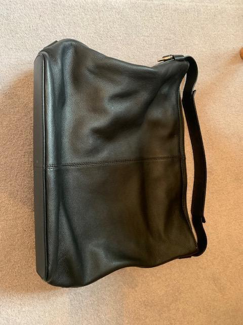 Preview of the first image of M&S Collection Soft Black Leather Tote Bag.
