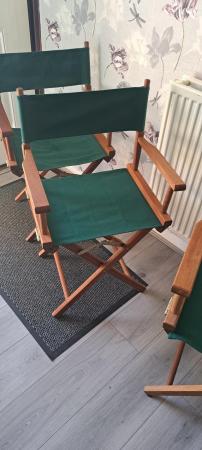 Image 1 of Set of three solid teak directors chairs. New and unused