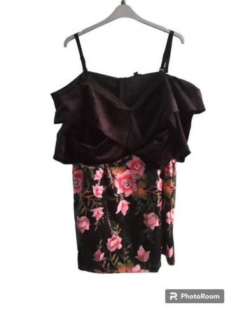 Image 1 of Bardot Sequin Strap Short Sleeve Dress