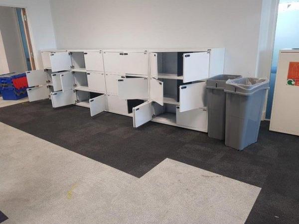 Image 7 of White 6-compartment office combination metal locker