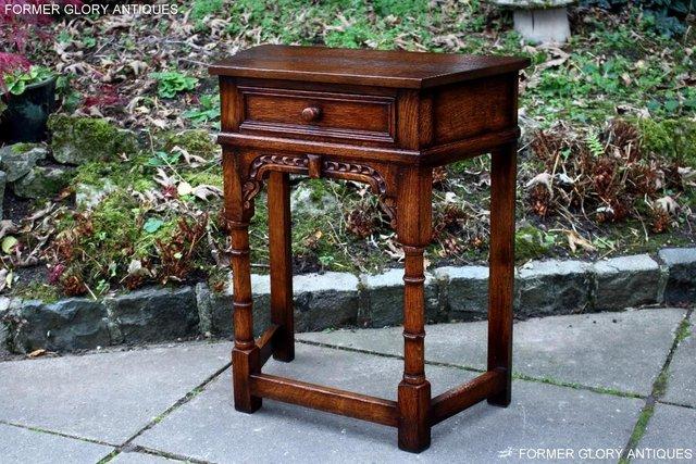 Image 67 of A TITCHMARSH AND GOODWIN OAK CANTED HALL TABLE LAMP STAND