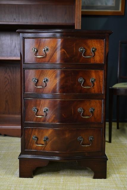 Preview of the first image of Georgian Style Mahogany Serpentine Drawers Bedside Cabinet.