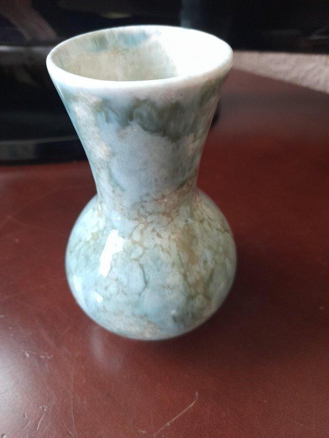 Preview of the first image of Vintage glazed small vase by J. Fryer.