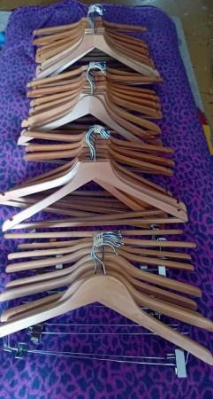 Image 1 of Adult Wooden Clothes Hangers Good Quality Mixture