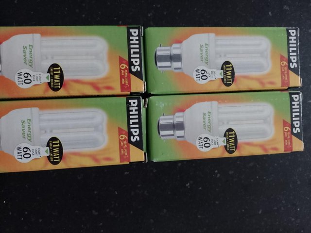 Preview of the first image of 2xNEW, UNUSED Phillips Energy Saving Light bulbs 6 yr life.