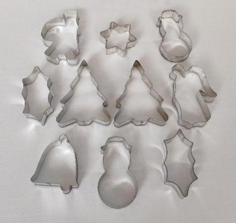 Image 1 of 10 metal Christmas Themed Cookie Cutters