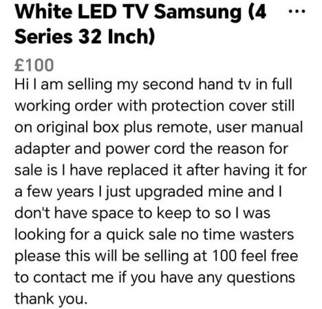Image 2 of Samsung LED TV FOR SALE QUICK BUY COLLECTION ONLY!!!