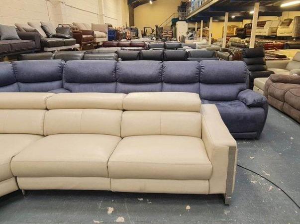 Image 13 of New Torres cream leather electric recliner corner sofa