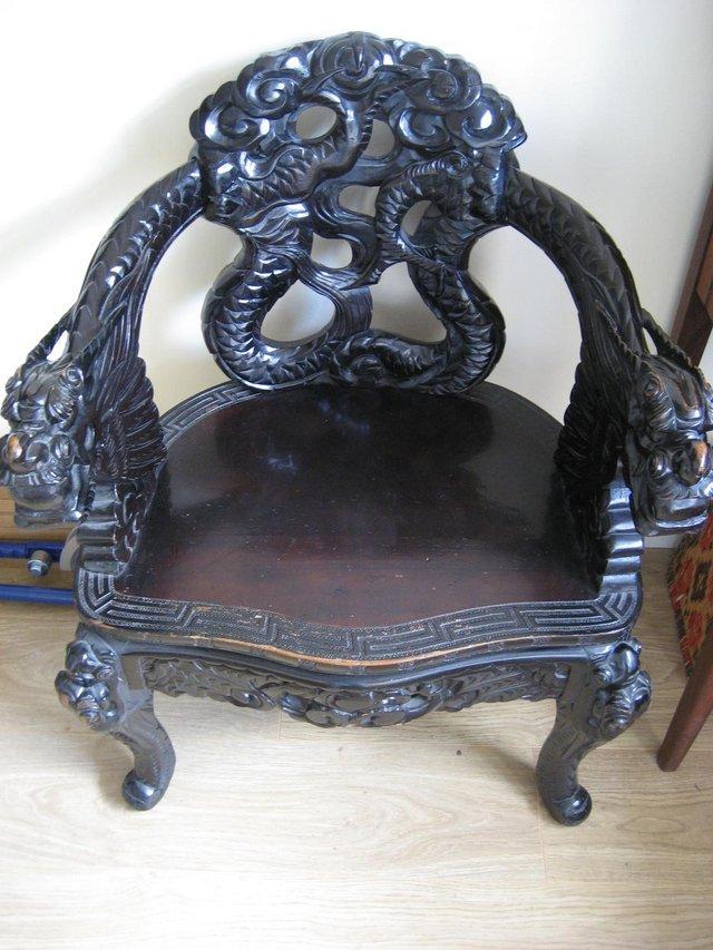 Preview of the first image of ANTIQUE Chinese Emperor Dragons Throne Chair c1875.