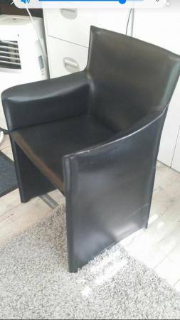 Image 1 of black leather chair modern sofa retro designer office