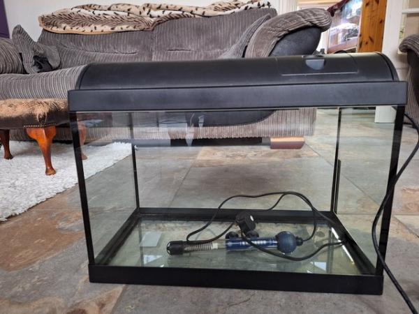 Image 5 of Small fish tank with heater and lighted lid
