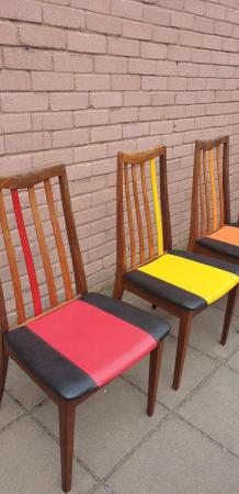 Image 3 of G- plan style Dining chairs x 4