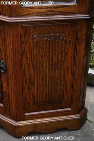 Image 36 of OLD CHARM LIGHT OAK CANTED DISPLAY CABINET CUPBOARD DRESSER