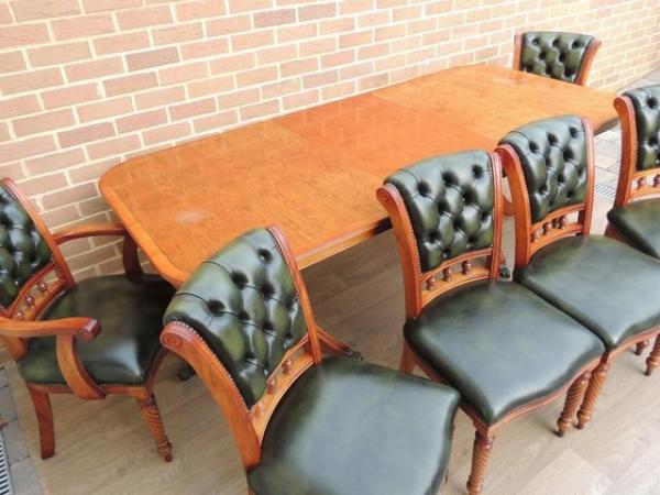 Image 10 of Burr Wood Extendable Dining Table + 6 Chairs (UK Delivery)