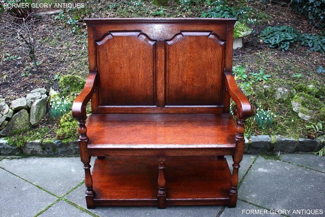 Image 32 of A TITCHMARSH AND GOODWIN TAVERN SEAT HALL SETTLE BENCH PEW