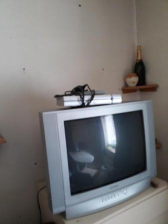Image 1 of Big back television with freeview box