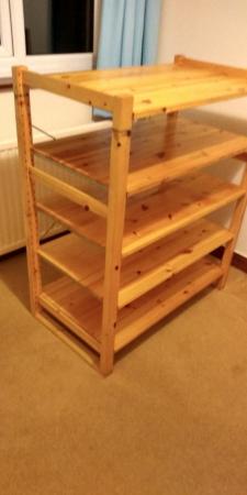 Image 2 of Solid Pine Shelving Unit (collapsible)