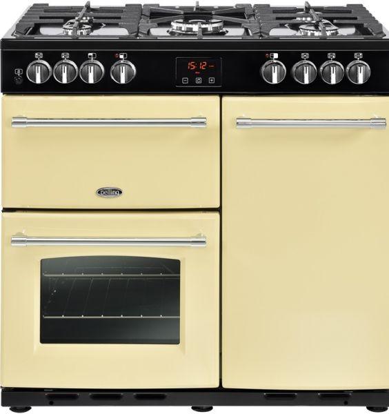 Preview of the first image of BELLING 90CM FARMHOUSE DUAL FUEL CREAM COOKER-WOK BURNER-WOW.