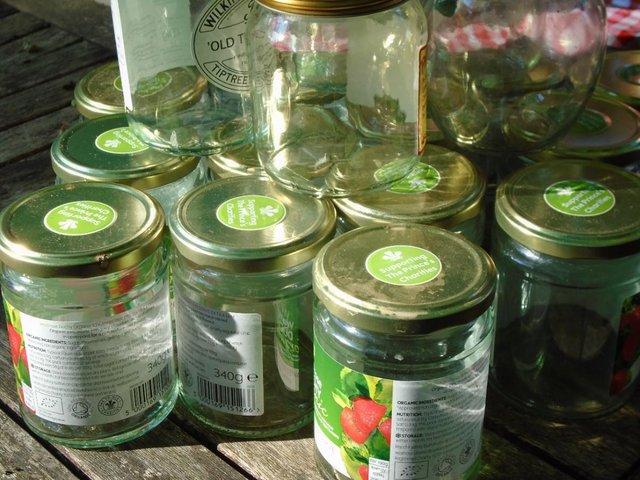 Preview of the first image of Empty jam jars with lids washed & ready for preserving.