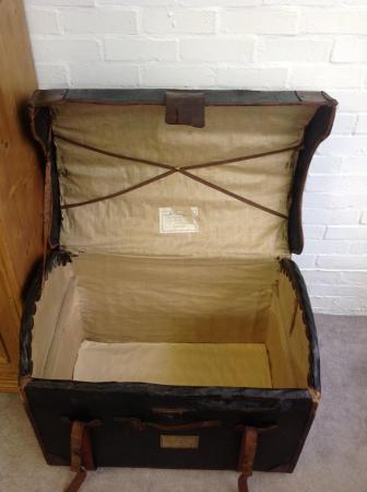 Image 5 of Antique vintage storage travelling steamer trunk chest