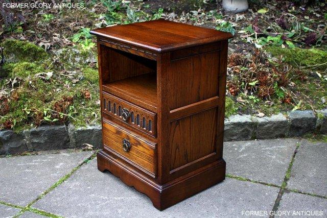Image 22 of A PAIR OF OLD CHARM LIGHT OAK BEDSIDE CABINETS LAMP TABLES