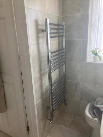 Image 3 of 2 chrome heated towel rails in excellent condition