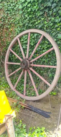 Image 1 of Large Cart wheel complete