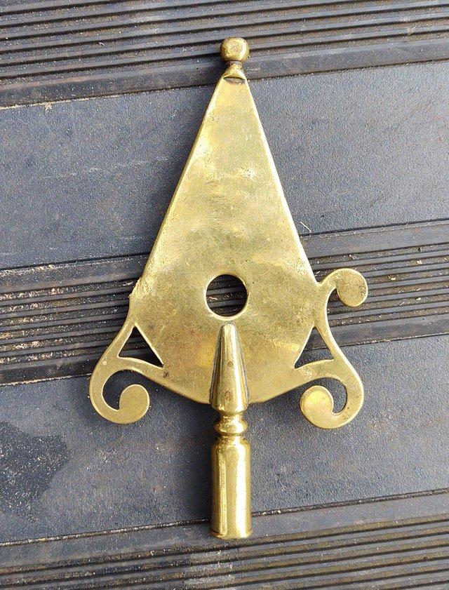 Preview of the first image of English Victorian Friendly Society Brass Pole Head.